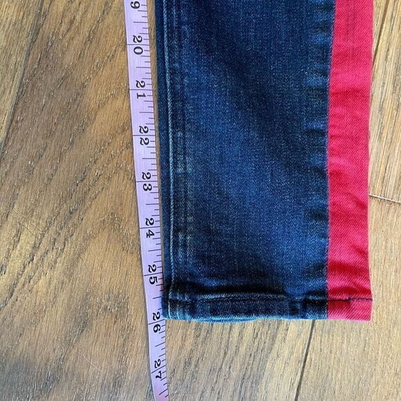 Rag & Bone Igloo Red & Indigo High Rise ‘Maize’ Classic Skinny Fit Jean.Size 28 - Picture 4 of 11